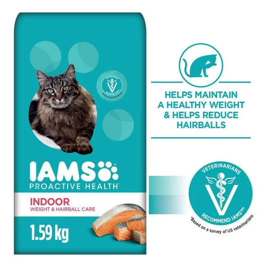 Iams Proactive Health Indoor Weight & Hairball Care with Salmon Dry Cat Food